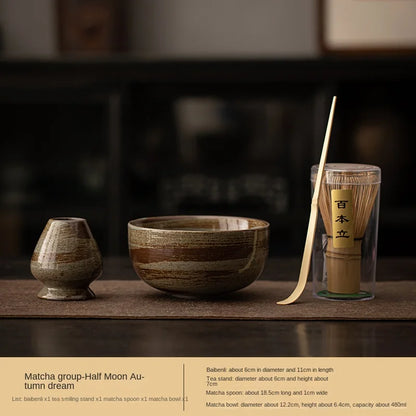 Japanese Matcha Tea Ceremony Tool Baiben Licha Tea Bowl Household Set Song Dynasty Tea Pointer Tea Set