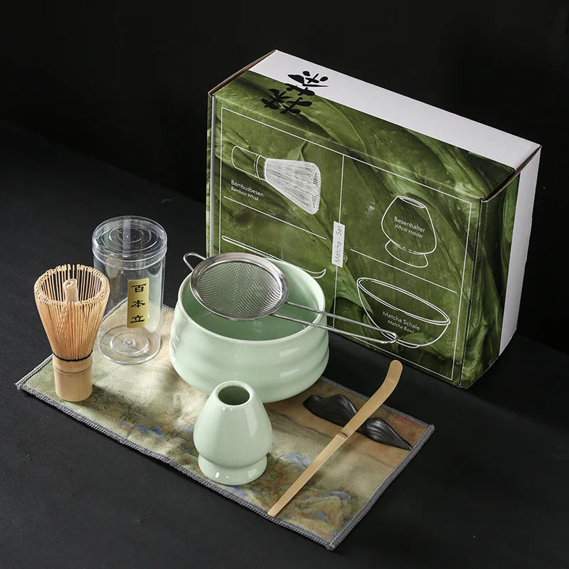 Japanese Matcha Tea Set Matcha Color Matcha Bowl Ceramic Baiben Li Tea | Colored Box Tea Li Complete Set