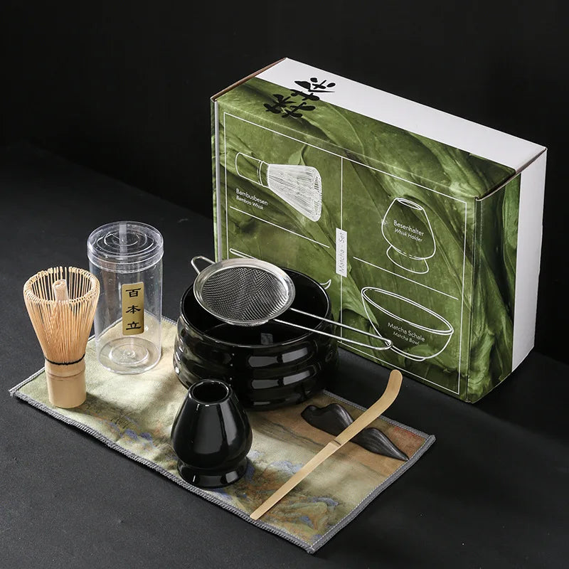 Japanese Matcha Tea Set Matcha Color Matcha Bowl Ceramic Baiben Li Tea | Colored Box Tea Li Complete Set