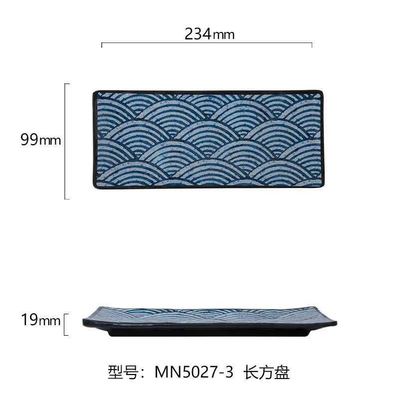 Japanese Melamine Sushi Plate Rectangular Cold Dish Plate Creative Plastic Dinner Plates Home Tableware Kitchen Accessories