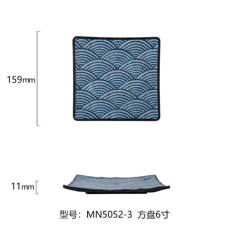 Japanese Melamine Sushi Plate Rectangular Cold Dish Plate Creative Plastic Dinner Plates Home Tableware Kitchen Accessories