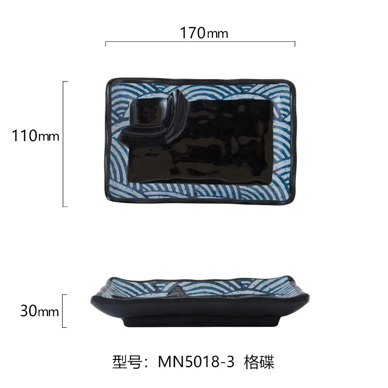 Japanese Melamine Sushi Plate Rectangular Cold Dish Plate Creative Plastic Dinner Plates Home Tableware Kitchen Accessories