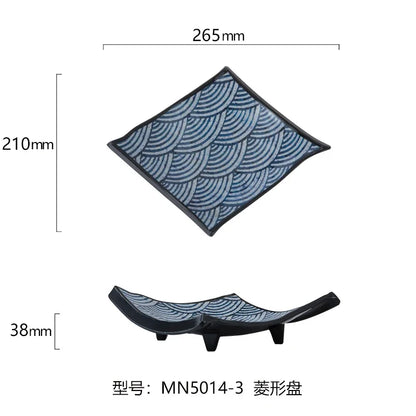 Japanese Melamine Sushi Plate Rectangular Cold Dish Plate Creative Plastic Dinner Plates Home Tableware Kitchen Accessories
