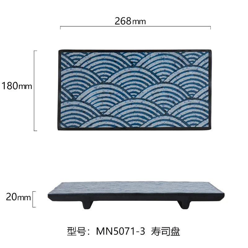 Japanese Melamine Sushi Plate Rectangular Cold Dish Plate Creative Plastic Dinner Plates Home Tableware Kitchen Accessories