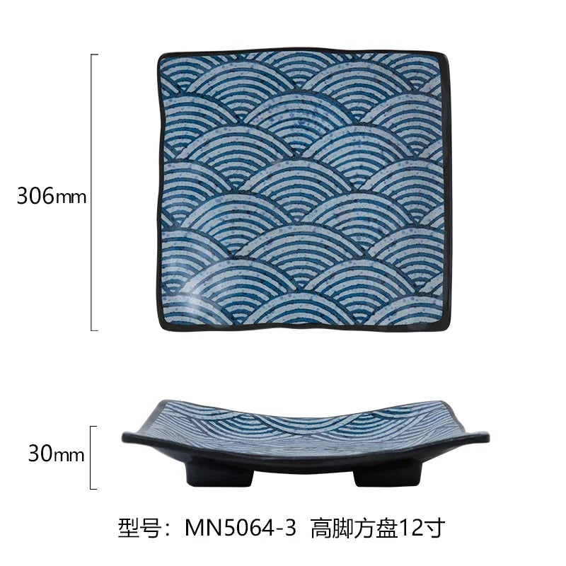 Japanese Melamine Sushi Plate Rectangular Cold Dish Plate Creative Plastic Dinner Plates Home Tableware Kitchen Accessories
