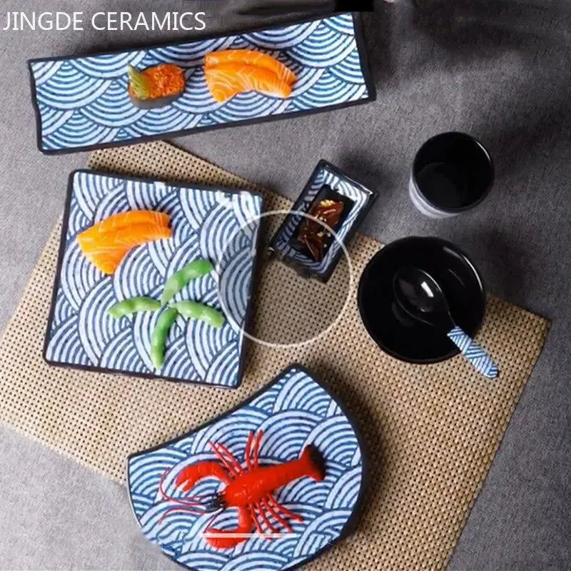 Japanese Melamine Sushi Plate Rectangular Cold Dish Plate Creative Plastic Dinner Plates Home Tableware Kitchen Accessories