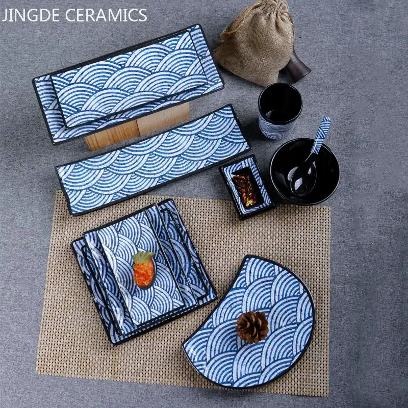 Japanese Melamine Sushi Plate Rectangular Cold Dish Plate Creative Plastic Dinner Plates Home Tableware Kitchen Accessories