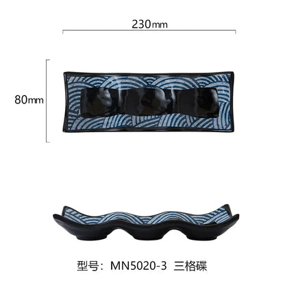 Japanese Melamine Sushi Plate Rectangular Cold Dish Plate Creative Plastic Dinner Plates Home Tableware Kitchen Accessories
