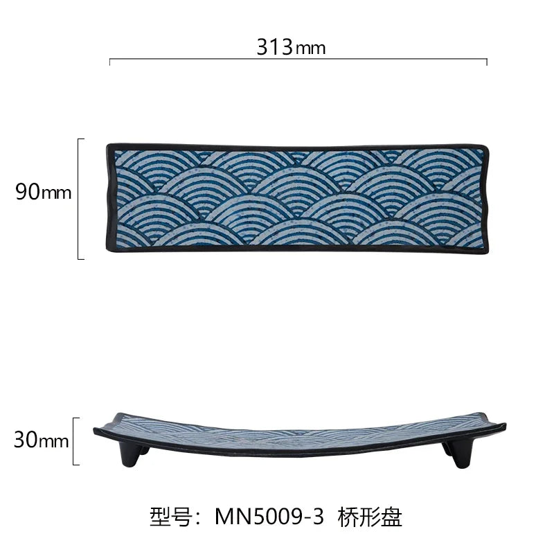 Japanese Melamine Sushi Plate Rectangular Cold Dish Plate Creative Plastic Dinner Plates Home Tableware Kitchen Accessories