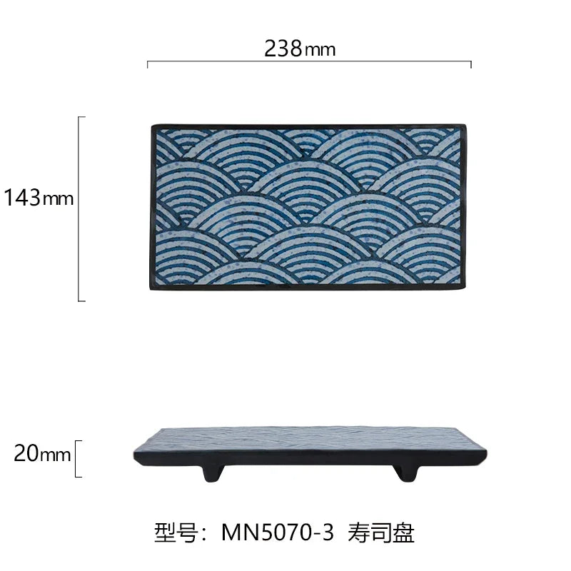 Japanese Melamine Sushi Plate Rectangular Cold Dish Plate Creative Plastic Dinner Plates Home Tableware Kitchen Accessories