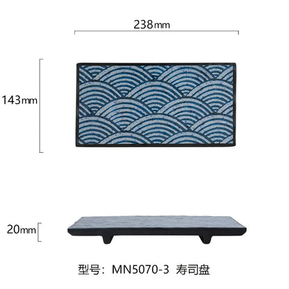 Japanese Melamine Sushi Plate Rectangular Cold Dish Plate Creative Plastic Dinner Plates Home Tableware Kitchen Accessories
