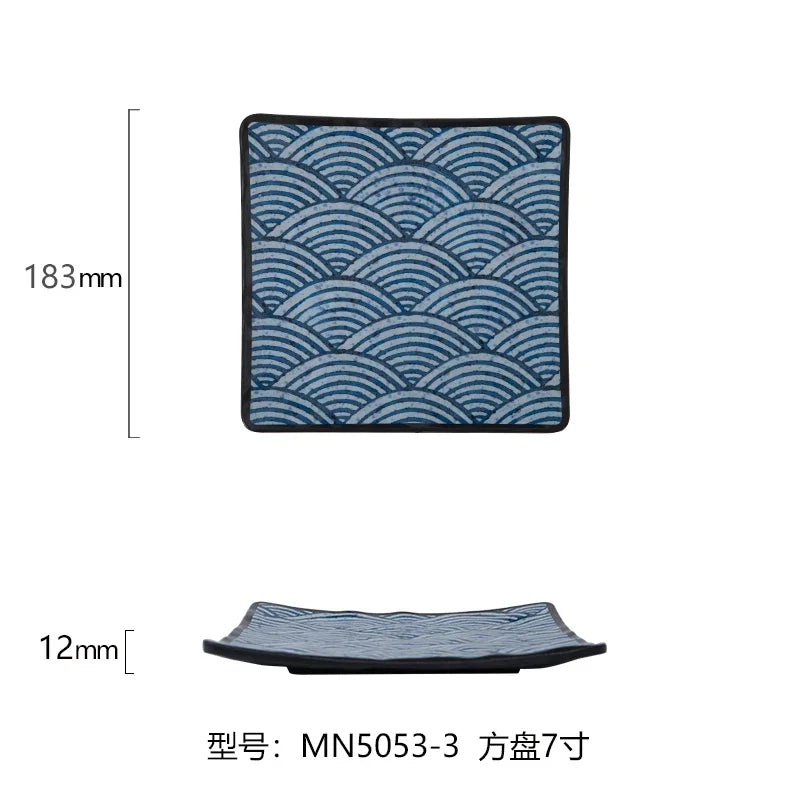 Japanese Melamine Sushi Plate Rectangular Cold Dish Plate Creative Plastic Dinner Plates Home Tableware Kitchen Accessories