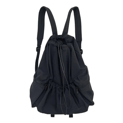 Japanese New Drawstring Backpack Women's Fashion High Capacity Casual Lightweight Nylon Student Backpack