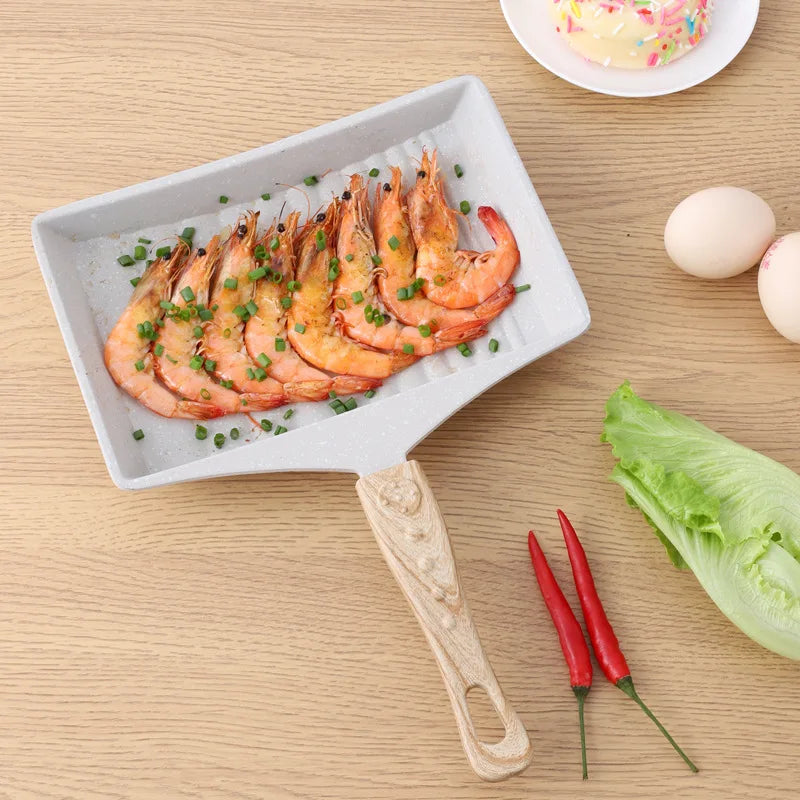 Japanese Omelette Egg Pan Nonstick Retangle Frying Pan with Anti Scalding Handle Pancake Maker Pot Kitchen Cookware