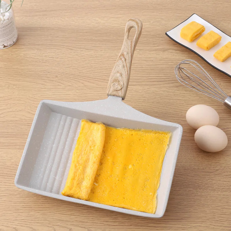 Japanese Omelette Egg Pan Nonstick Retangle Frying Pan with Anti Scalding Handle Pancake Maker Pot Kitchen Cookware