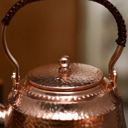 Japanese Pure Copper Teapot, Small Bubble Tea Pot, Handmade Copper Kettle, Handle Play Pot, Kung Fu Teapot, Retro Gift