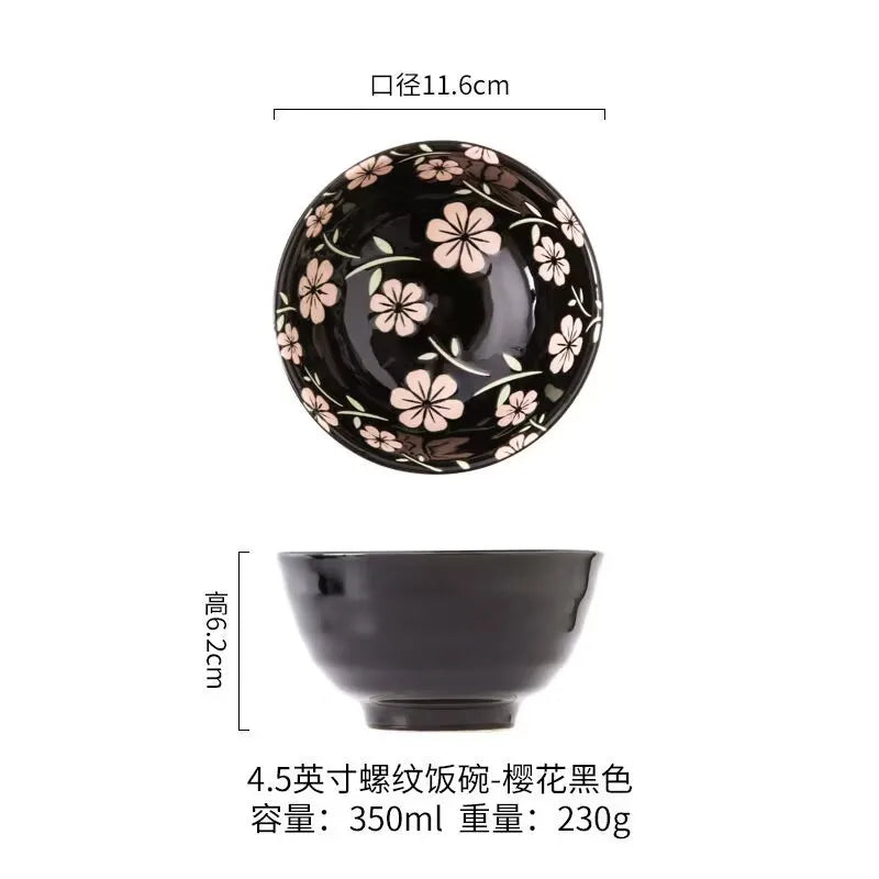 Japanese Ramen Bowl Household Soup Bowl Salad Bowl Ceramic Tableware Instant Noodle Bowl Ceramic Tableware