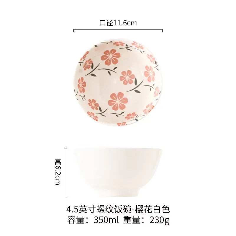 Japanese Ramen Bowl Household Soup Bowl Salad Bowl Ceramic Tableware Instant Noodle Bowl Ceramic Tableware