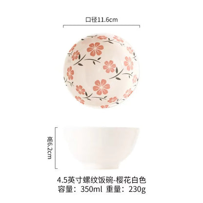 Japanese Ramen Bowl Household Soup Bowl Salad Bowl Ceramic Tableware Instant Noodle Bowl Ceramic Tableware
