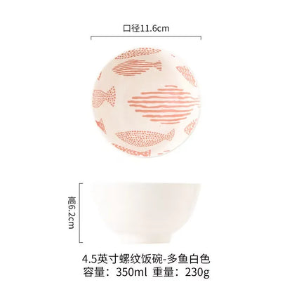 Japanese Ramen Bowl Household Soup Bowl Salad Bowl Ceramic Tableware Instant Noodle Bowl Ceramic Tableware