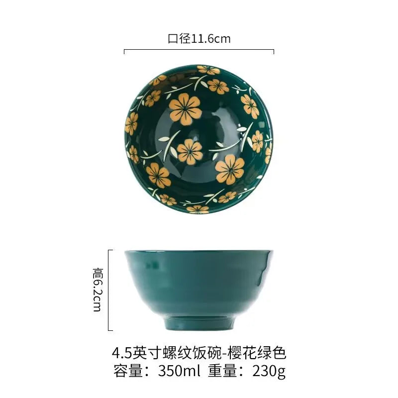 Japanese Ramen Bowl Household Soup Bowl Salad Bowl Ceramic Tableware Instant Noodle Bowl Ceramic Tableware