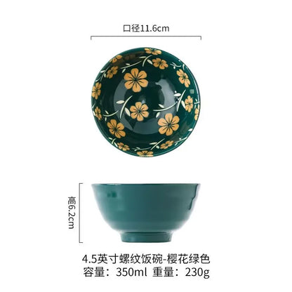 Japanese Ramen Bowl Household Soup Bowl Salad Bowl Ceramic Tableware Instant Noodle Bowl Ceramic Tableware