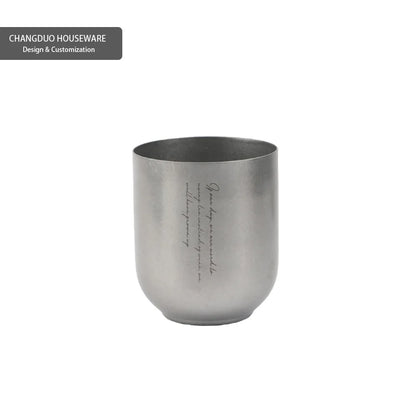 Japanese Restaurant Beer Glass Handy Cup of Tea and Wine Cup Vintage Stainless Steel Mug Barware Kitchen Dining Bar Home Garden