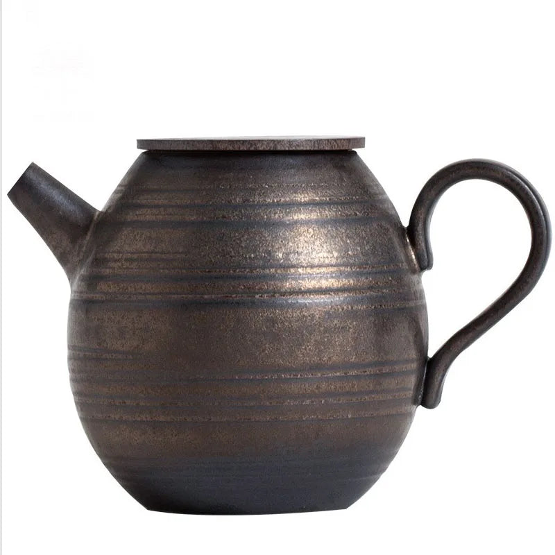 Japanese Retro Kung Fu Tea Set Tea Maker Ceramic Teapot Household Hot Water Kettle Ceramic Kettle with Side Handle Puer Gifts