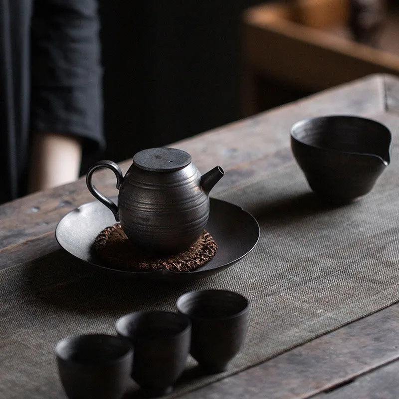 Japanese Retro Kung Fu Tea Set Tea Maker Ceramic Teapot Household Hot Water Kettle Ceramic Kettle with Side Handle Puer Gifts