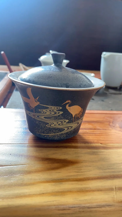 Japanese Retro Tureen Large Earthenware Kung Fu Sancai Bowl Manual Cover Cup Tea Bowl Ceramic Tea Set Gaiwan Sopera De Ceramica