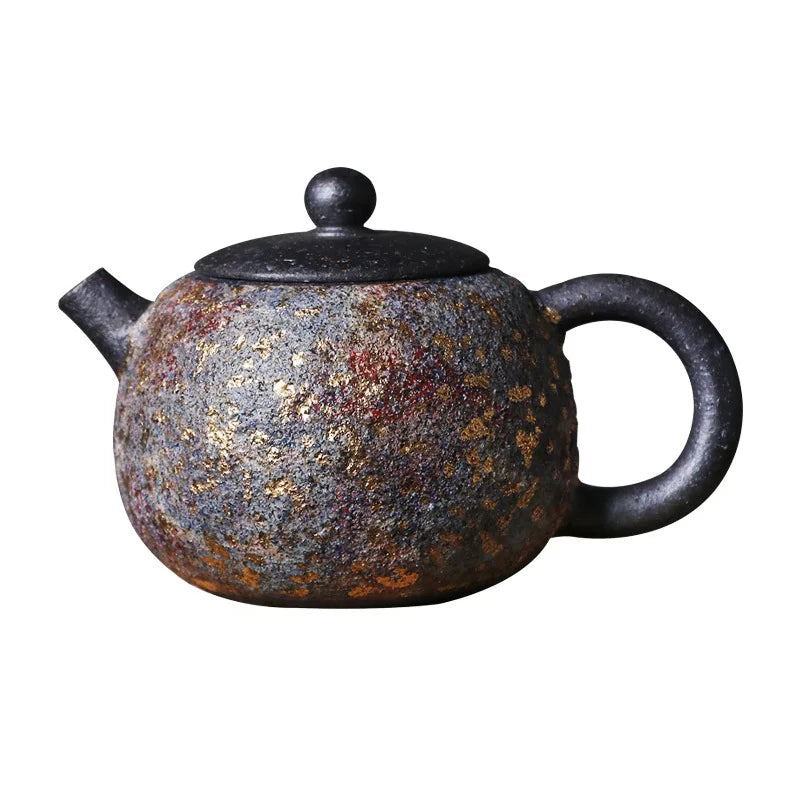 Japanese Rock Mine Teapot Kombucha Famous Enameled Cast Iron Teapot Household Raw Ore Creative Ball Hole Xi Shi Pot