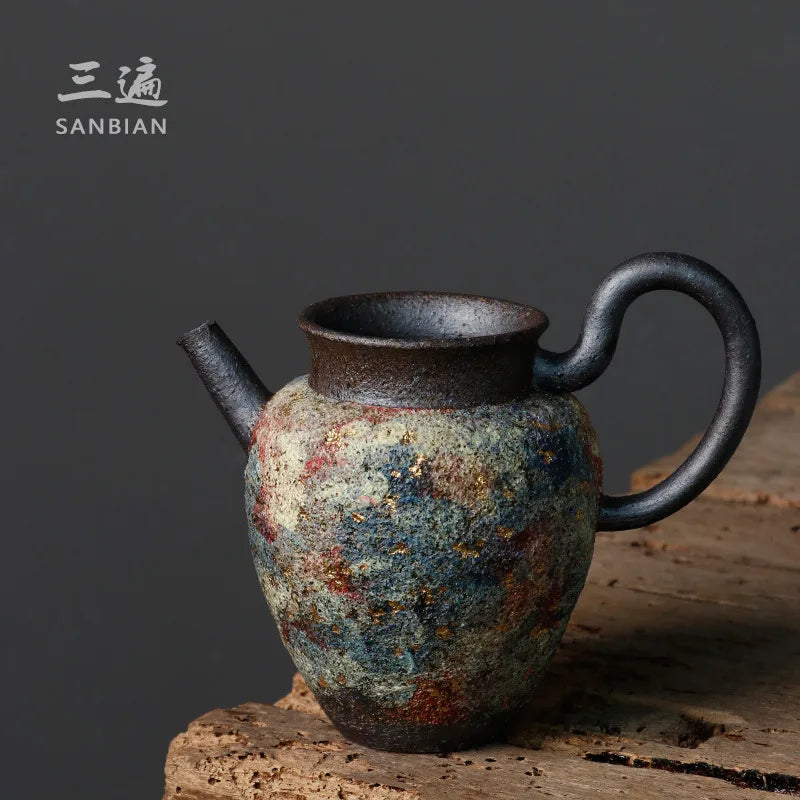 Japanese Rock Mine Water Column Pitcher Japanese Enameled Cast Iron Tea Set Fair Cup Supportable Brilliant Kombucha Tea Pot Te