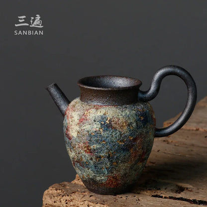 Japanese Rock Mine Water Column Pitcher Japanese Enameled Cast Iron Tea Set Fair Cup Supportable Brilliant Kombucha Tea Pot Te