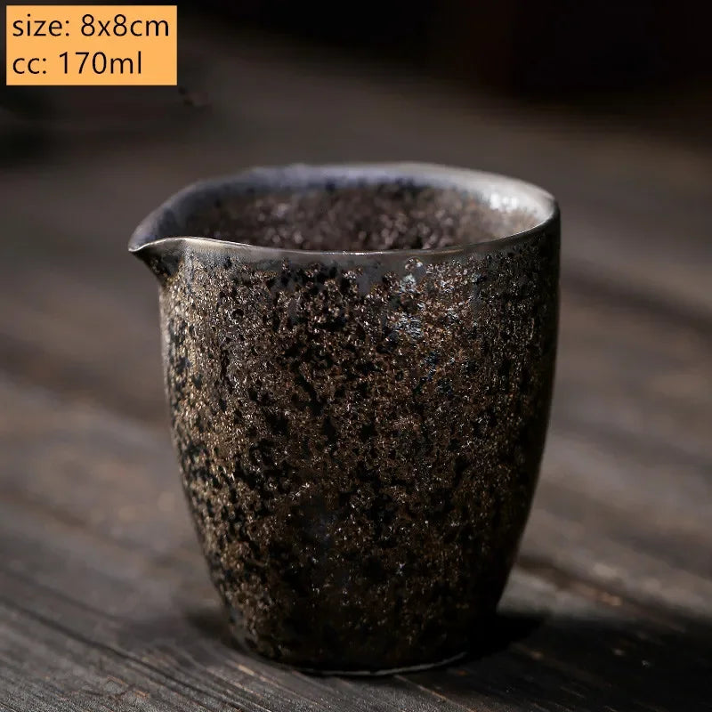 Japanese Rust Glaze Fair Cup Tea Leak Retro Kiln Change Pouring Tea Cup Household Tea Divider Ceramic Tea Set Accessories
