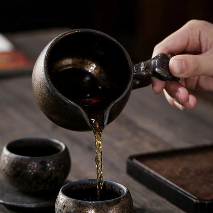 Japanese Rust Glaze Fair Cup Tea Leak Retro Kiln Change Pouring Tea Cup Household Tea Divider Ceramic Tea Set Accessories