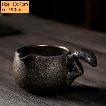 Japanese Rust Glaze Fair Cup Tea Leak Retro Kiln Change Pouring Tea Cup Household Tea Divider Ceramic Tea Set Accessories