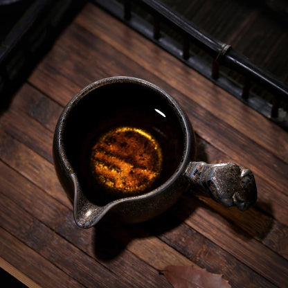 Japanese Rust Glaze Fair Cup Tea Leak Retro Kiln Change Pouring Tea Cup Household Tea Divider Ceramic Tea Set Accessories