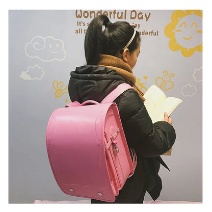 Japanese School Bags for Girls Cute Pink Students Backpacks Waterproof High Quality Leather Orthopedic Schoolbag Kids Bags