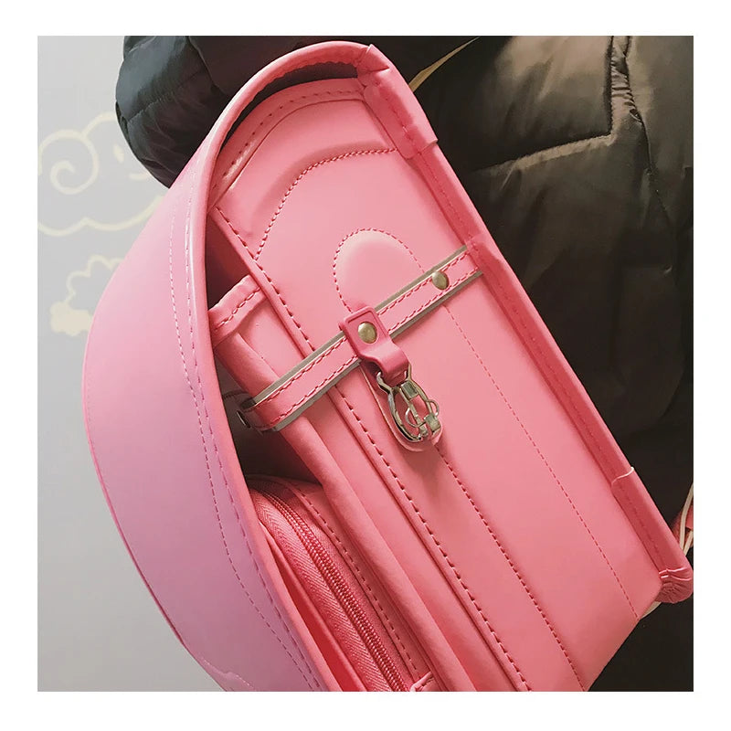 Japanese School Bags for Girls Cute Pink Students Backpacks Waterproof High Quality Leather Orthopedic Schoolbag Kids Bags