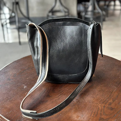 Japanese Simple Cowhide Crossbody Bags Lady Commuter All-match Large Capacity Solid Purses Elegant Genuine Leather Bolsas Mujer
