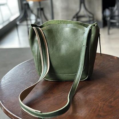 Japanese Simple Cowhide Crossbody Bags Lady Commuter All-match Large Capacity Solid Purses Elegant Genuine Leather Bolsas Mujer