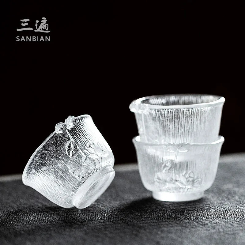 Japanese Single Cup Master Cup Single Kung Fu Tea Set Frozen Burning Glass Cup Japanese Glass Tea Cup