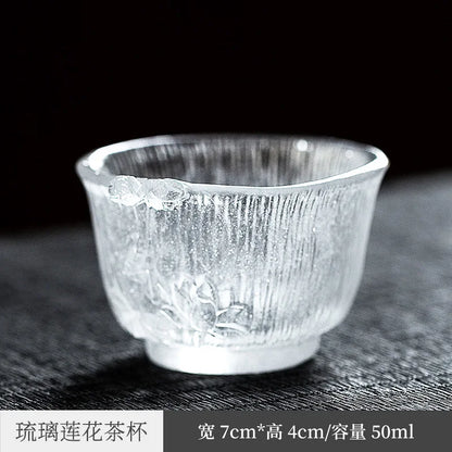 Japanese Single Cup Master Cup Single Kung Fu Tea Set Frozen Burning Glass Cup Japanese Glass Tea Cup