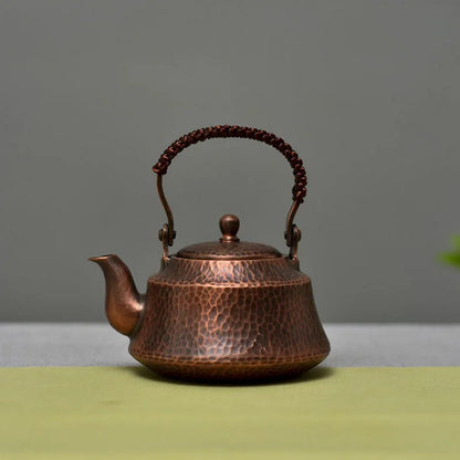 Japanese Small Pure Copper Teapot, Retro Mini Bubble Tea Pot, Handmade Copper Kettle, Handle Play Pot, Kung Fu Tea Table Gift