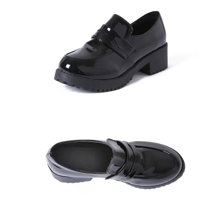 Japanese Student Shoes Girl Lolita Cospaly Shoes Women JK Uniform PU Leather Loafers Casual Shoes