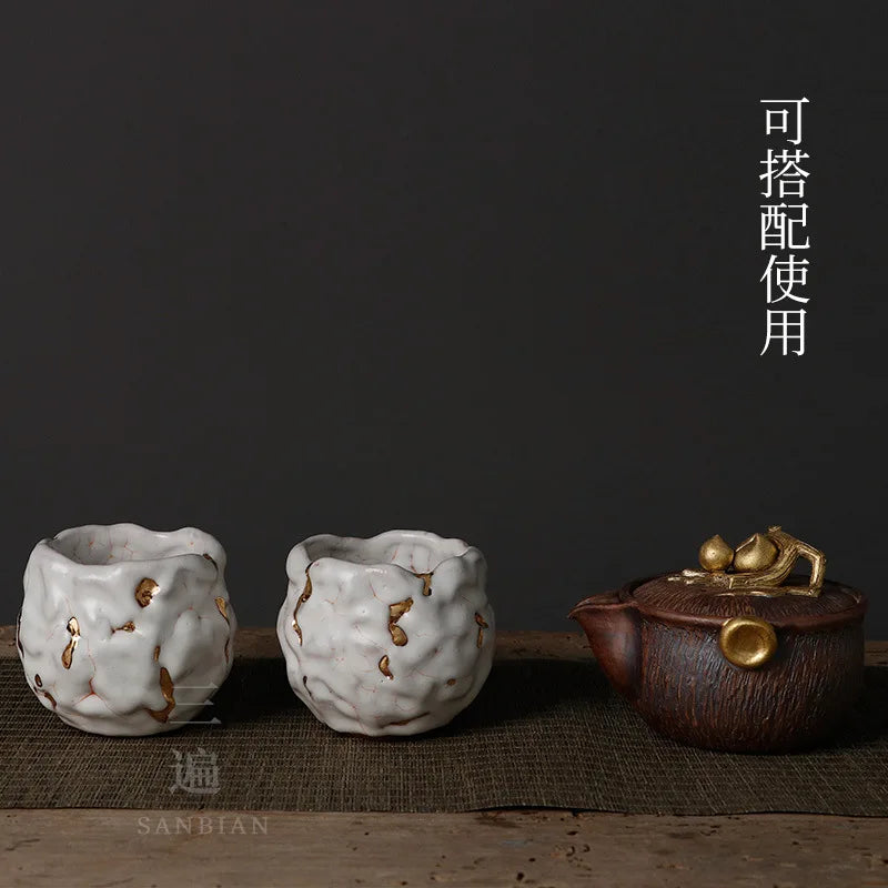 Japanese-Style Chiano Cup24KJinkaipian Tea Cup Ceramic Cup Tea Cup Master Cup Personal Cup Kung Fu Tea Set