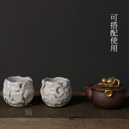 Japanese-Style Chiano Cup24KJinkaipian Tea Cup Ceramic Cup Tea Cup Master Cup Personal Cup Kung Fu Tea Set