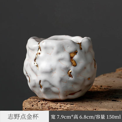 Japanese-Style Chiano Cup24KJinkaipian Tea Cup Ceramic Cup Tea Cup Master Cup Personal Cup Kung Fu Tea Set