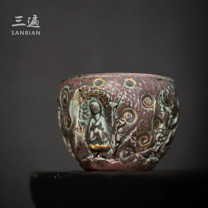 Japanese-Style Chiano Tea Cup Handmade Dunhuang Tea Cup Personal Cup Master Cup Vintage Single Cup Ceramic Fambe Tea Set
