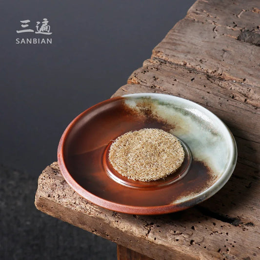 Japanese Style Firewood Zen Yixing Clay Teapots Pot Holder Support Dry Pour Small Tea Table Tray Stoneware Kung Fu Tea Utensil